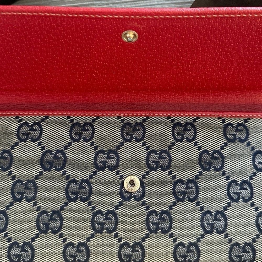 Vintage Gucci Long Wallet - Red/Navy blue - Picture 9 of 12